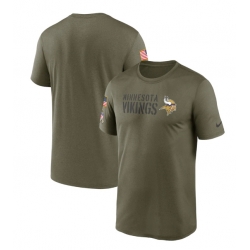 Men Minnesota Vikings Olive 2022 Salute To Service Legend Team T Shirt