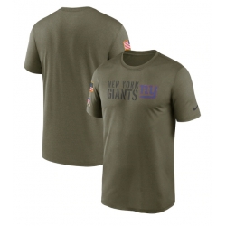 Men New York Giants Olive 2022 Salute To Service Legend Team T Shirt