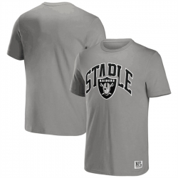 Men Las Vegas Raiders X Staple Grey Logo Lockup T Shirt
