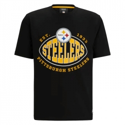 Men Pittsburgh Steelers Black BOSS X Trap T Shirt