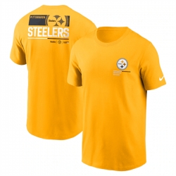 Men Pittsburgh Steelers Yellow Team Incline T Shirt