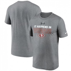 Men San Francisco 49ers Heather Gray Super Bowl LVIII Logo Lockup T Shirt
