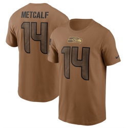 Men Seattle Seahawks 14 DK Metcalf 2023 Brown Salute To Service Name  26 Number T Shirt