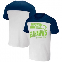 Men Seattle Seahawks Cream Navy X Darius Rucker Collection Colorblocked T Shirt