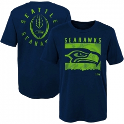 Men Seattle Seahawks Navy Preschool Liquid Camo Logo T Shirt