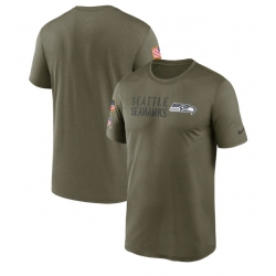 Men Seattle Seahawks Olive 2022 Salute To Service Legend Team T Shirt