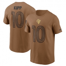 Men Los Angeles Rams 10 Cooper Kupp 2023 Brown Salute To Service Name  26 Number T Shirt