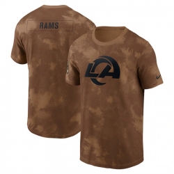Men Los Angeles Rams 2023 Brown Salute To Service Sideline T Shirt