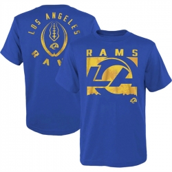 Men Los Angeles Rams Blue Preschool Liquid Camo Logo T Shirt