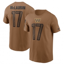 Men Washington Commanders 17 Terry McLaurin 2023 Brown Salute To Service Name  26 Number T Shirt