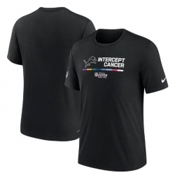 Men Detroit Lions 2022 Black Crucial Catch Performance T Shirt