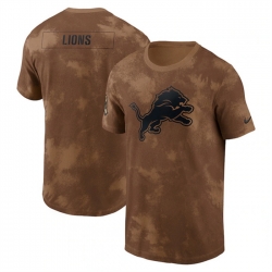Men Detroit Lions 2023 Brown Salute To Service Sideline T Shirt