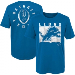 Men Detroit Lions Blue Preschool Liquid Camo Logo T Shirt