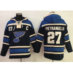 Blues #27 Alex Pietrangelo Navy Blue Sawyer Hooded Sweatshirt Stitched NHL Jersey