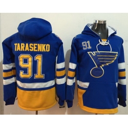 Men St.Louis Blues 91 Vladimir Tarasenko Light Blue Name  26 Number Pullover NHL Hoodie