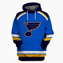 Men St.Louis Blues Blue All Stitched Hooded Sweatshirt