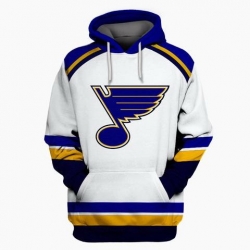 Men St.Louis Blues White All Stitched Hooded Sweatshirt