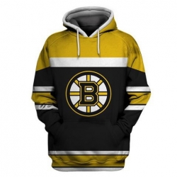 Men Boston Bruins Black All Stitched Hooded Sweatshirt