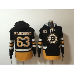Men's Boston Bruins #63 Brad Marchand Stitched Hoody
