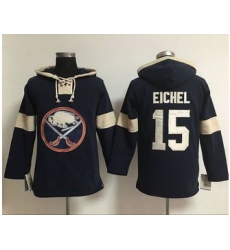 Men Buffalo Sabres 15 Jack Eichel Navy Blue Pullover NHL Hoodie