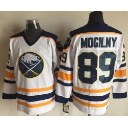 Men Buffalo Sabres 89 Alexander Mogilny White CCM Throwback Stitched NHL