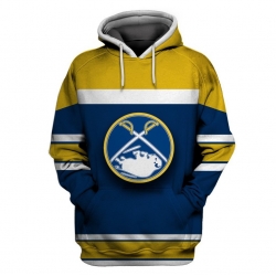 Men Buffalo Sabres Blue Gold All Stitched Hooded Sweatshirt