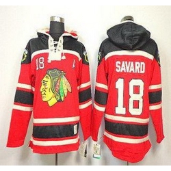 Chicago Blackhawks 18 Denis Savard Red Lace-Up NHL Jersey Hoodies