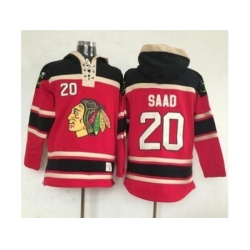 Chicago Blackhawks #20 Brandon Saad Red Lace-Up NHL Jersey Hoodie
