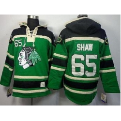 Chicago Blackhawks 65 Andrew Shaw Green Lace-Up Hoodies