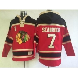 Chicago Blackhawks #7 Brent Seabrook Red Lace-Up NHL Jersey Hoodie