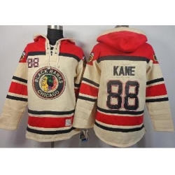 Chicago Blackhawks 88 Patrick Kane Cream Lace-Up Hoodies