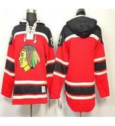 Chicago Blackhawks Blank Red Lace-Up NHL Jersey Hoodies