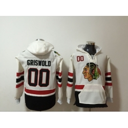 Men Chicago Blackhawks 00 Clark Griswold Red Pullover Hoodie Stitched NHL Jersey