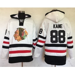 Men Chicago Blackhawks 88 Patrick Kane White Sawyer Hooded Sweatshirt 2017 Winter Classic Stitched NHL Jersey