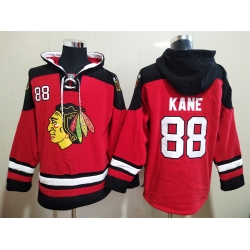 Men Chicago Blackhawks Patrick Kane 88 Red Stitched NHL Hoodie