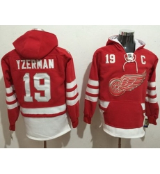 Men Detroit Red Wings 19 Steve Yzerman Red Name  26 Number Pullover NHL Hoodie