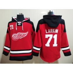 Men Detroit Red Wings Dylan Larkin 71 Red Stitched NHL Hoodie