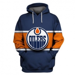 Men Edmonton Oilers Blue All Stitched Hooded Sweatshirt
