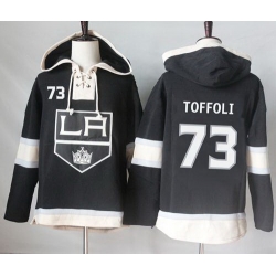 Men Los Angeles Kings 73 Tyler Toffoli Black Sawyer Hooded Sweatshirt Stitched NHL Jersey
