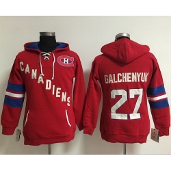 Montreal Canadiens 27 Alex Galchenyuk Red Women Old Time Heidi NHL Hoodie