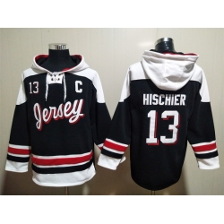 Men New Jersey Devils 13 Nico Hischier Black Stitched Hoody