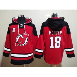 Men New Jersey Devils 18 Dawson Mercer Red Stitched Hoody