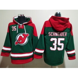 Men New Jersey Devils 35 Corey Schneider Green Stitched Hoody