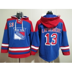 Men New York Rangers Alexis Lafrenière 13 Blue Stitched NHL Hoodie
