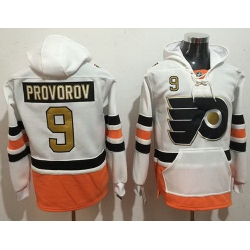 Men Philadelphia Flyers 9 Ivan Provorov White 3rd Name  26 Number Pullover NHL Hoodie