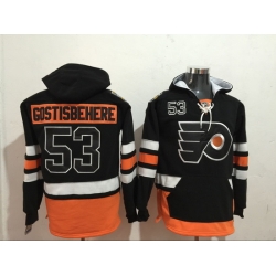 Men's Philadelphia Flyers 53 Shayne Gostisbehere Black Stitched Hoody