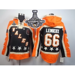 Men Pittsburgh Penguins 66 Mario Lemieux Black All Star Sawyer Hooded Sweatshirt 2016 Stanley Cup Champions Stitched NHL Jersey