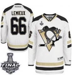 Men Pittsburgh Penguins 66 Mario Lemieux White 2014 Stadium Series 2017 Stanley Cup Final Patch Stitched NHL Jersey