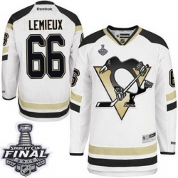 Men Pittsburgh Penguins 66 Mario Lemieux White 2014 Stadium Series 2017 Stanley Cup Final Patch Stitched NHL Jersey
