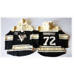 Men Pittsburgh Penguins 72 Patric Hornqvist Black Sawyer Hooded Sweatshirt Stitched NHL Jersey